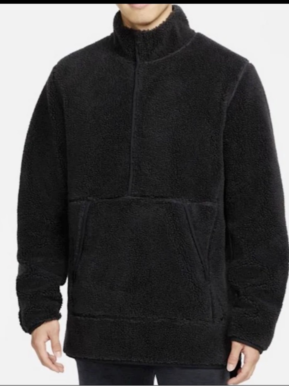 Nike Men’s Black Sherpa Quarter-Zip Pullover